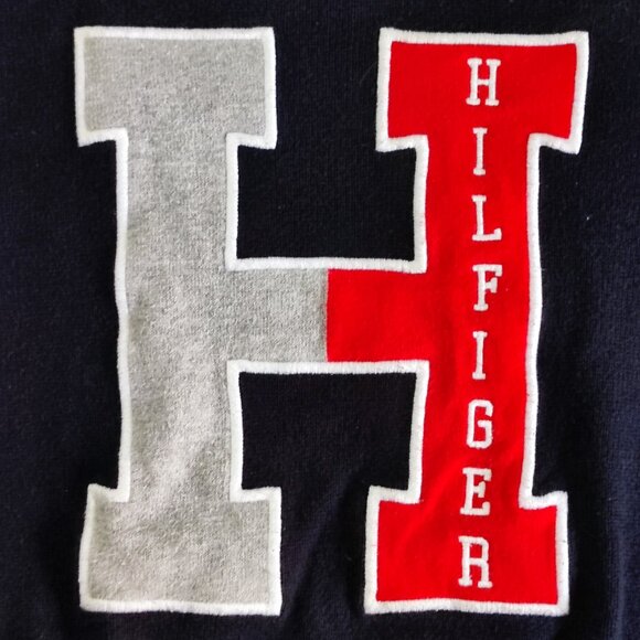 Tommy Hilfiger University style pullover men's size XS navy blue and red graphic - Picture 9 of 13